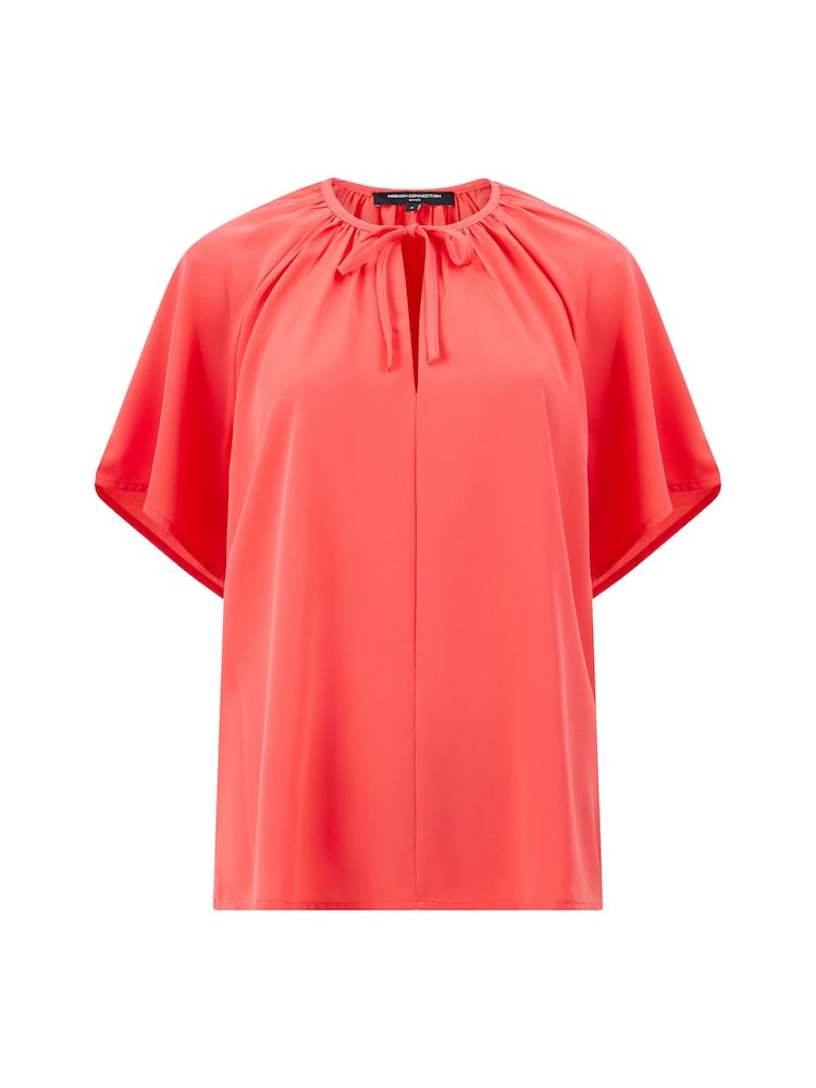 French Connection Red Capriana Crepe Light Top - Image 4 of 4