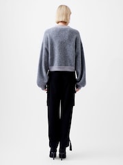 French Connection Grey Melissa Knit Bomber Jacket - Image 2 of 4