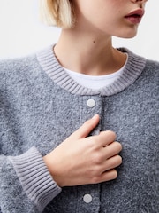 French Connection Grey Melissa Knit Bomber Jacket - Image 3 of 4