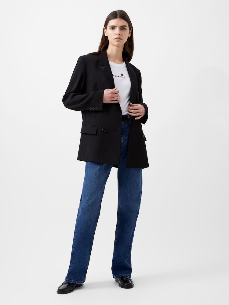 French Connection Black Double Breasted Harrie Suiting Blazer - Image 1 of 4