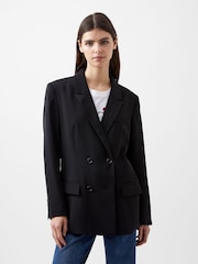 French Connection Black Double Breasted Harrie Suiting Blazer - Image 3 of 4