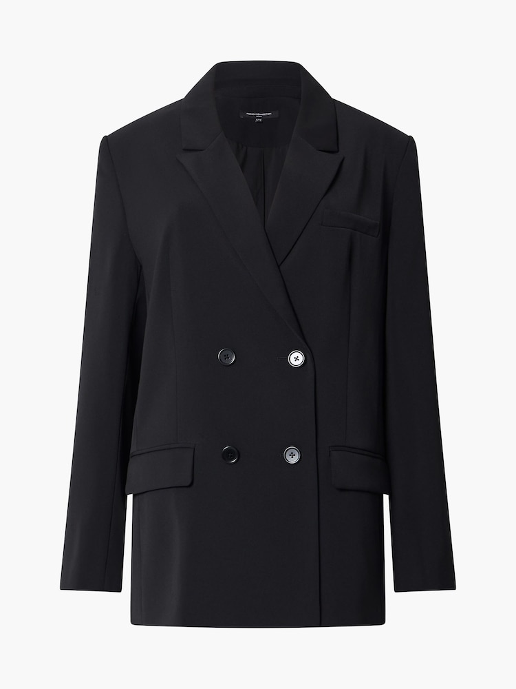 French Connection Black Double Breasted Harrie Suiting Blazer - Image 4 of 4
