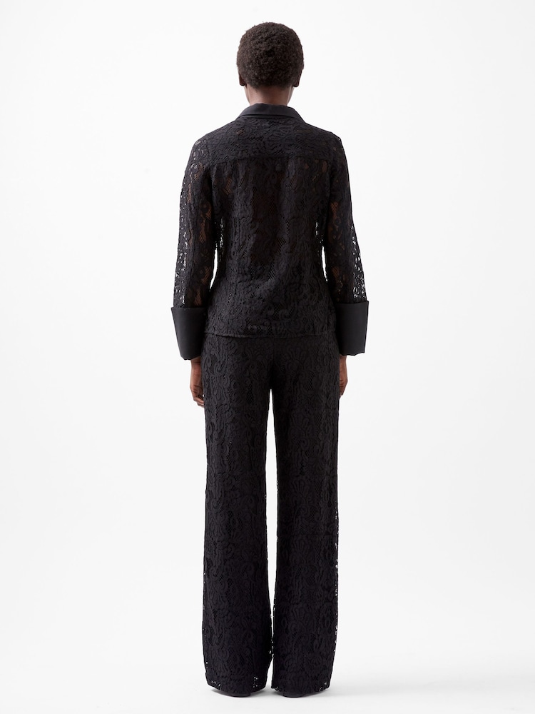 French Connection Black Lace Asura Shirt - Image 2 of 4