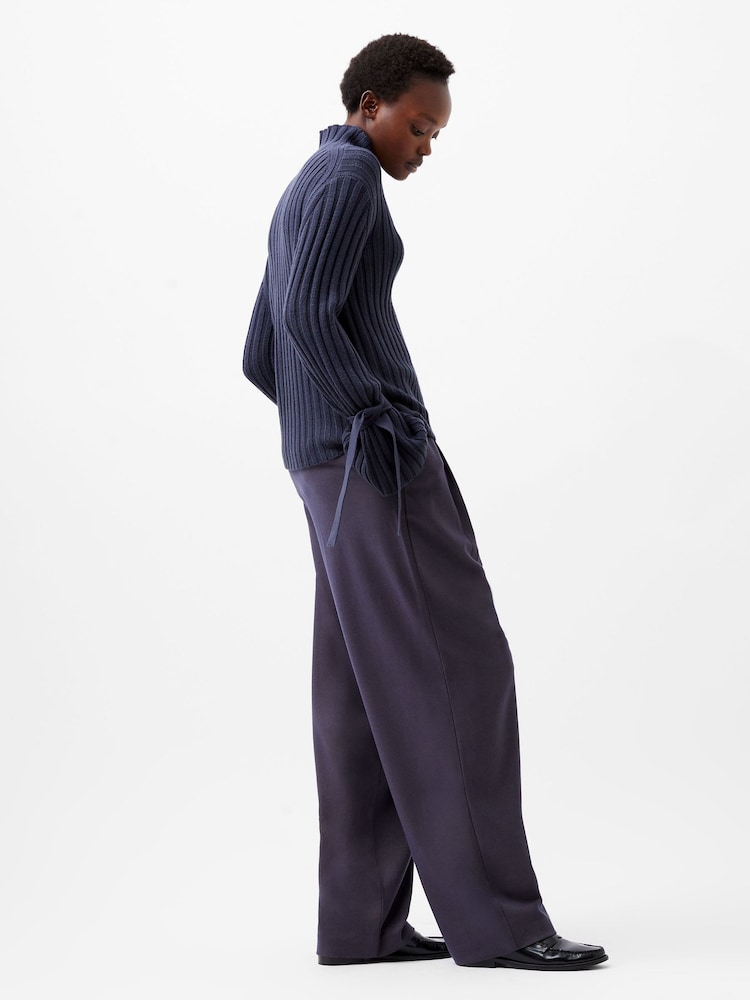 French Connection Blue Babysoft Tie Sleeve Jumper - Image 2 of 4