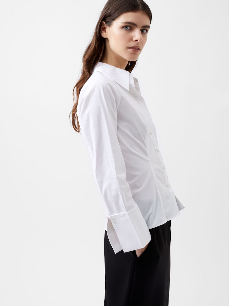 French Connection White Poplin Isabelle Classic Shirt - Image 3 of 4