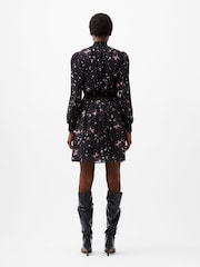 French Connection Black Georgette Carina High Neck Dress - Image 2 of 4