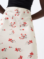 French Connection Cream Floramour Ennis Satin Long Skirt - Image 3 of 4