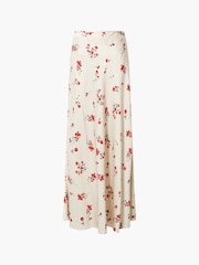 French Connection Cream Floramour Ennis Satin Long Skirt - Image 4 of 4