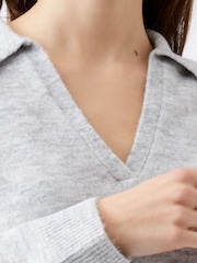 French Connection Grey Morena Collar Jumper - Image 3 of 4