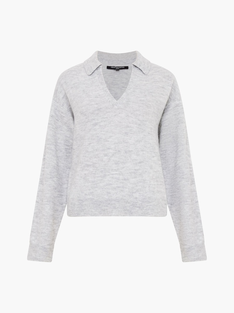 French Connection Grey Morena Collar Jumper - Image 4 of 4