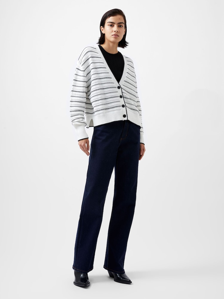 French Connection White 100% Cotton Oskie Cardigan - Image 1 of 4