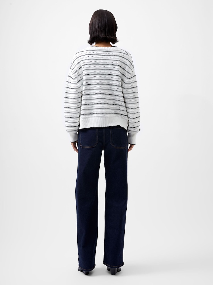 French Connection White 100% Cotton Oskie Cardigan - Image 2 of 4