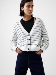 French Connection White 100% Cotton Oskie Cardigan - Image 3 of 4