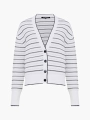 French Connection White 100% Cotton Oskie Cardigan - Image 4 of 4
