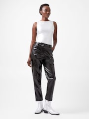 French Connection Black PU Emmett Tapered Trousers - Image 1 of 4