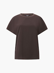 French Connection Brown Crepe Light Crew Neck Top - Image 4 of 4