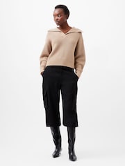 French Connection Cream Joss Collared Knit Jumper - Image 1 of 4