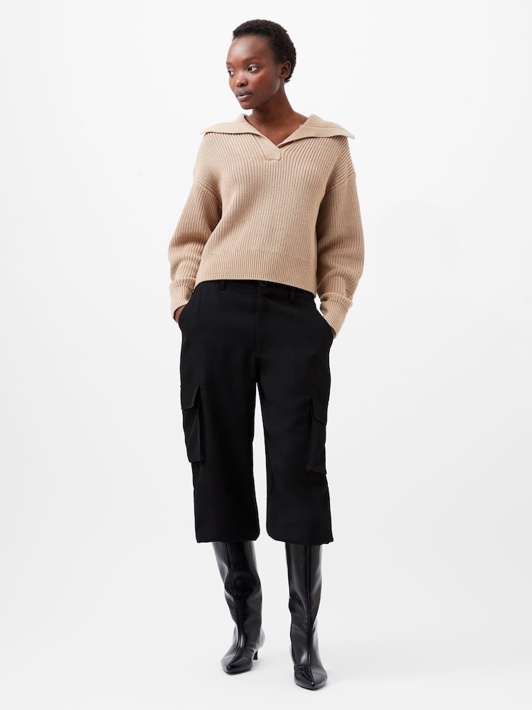 French Connection Cream Joss Collared Knit Jumper - Image 1 of 4