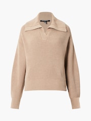 French Connection Cream Joss Collared Knit Jumper - Image 4 of 4