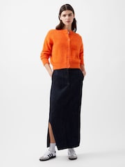 French Connection Orange Molly Feather Cardigan - Image 1 of 4
