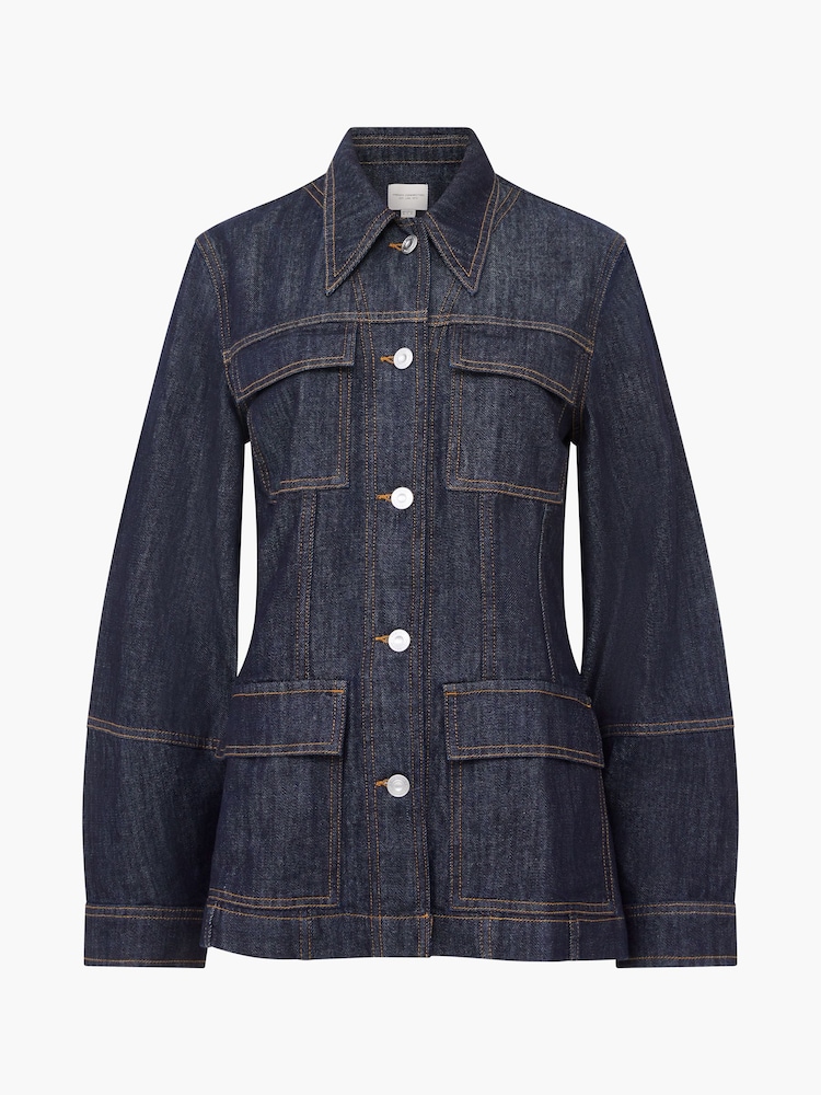 French Connection Blue Finley Denim 100% Cotton Jacket - Image 4 of 4