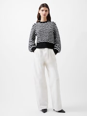 French Connection Blue Natasha Scallop Jumper - Image 1 of 4