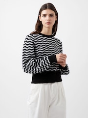 French Connection Blue Natasha Scallop Jumper - Image 3 of 4