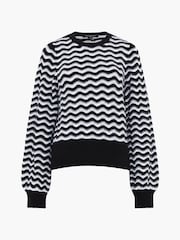 French Connection Blue Natasha Scallop Jumper - Image 4 of 4