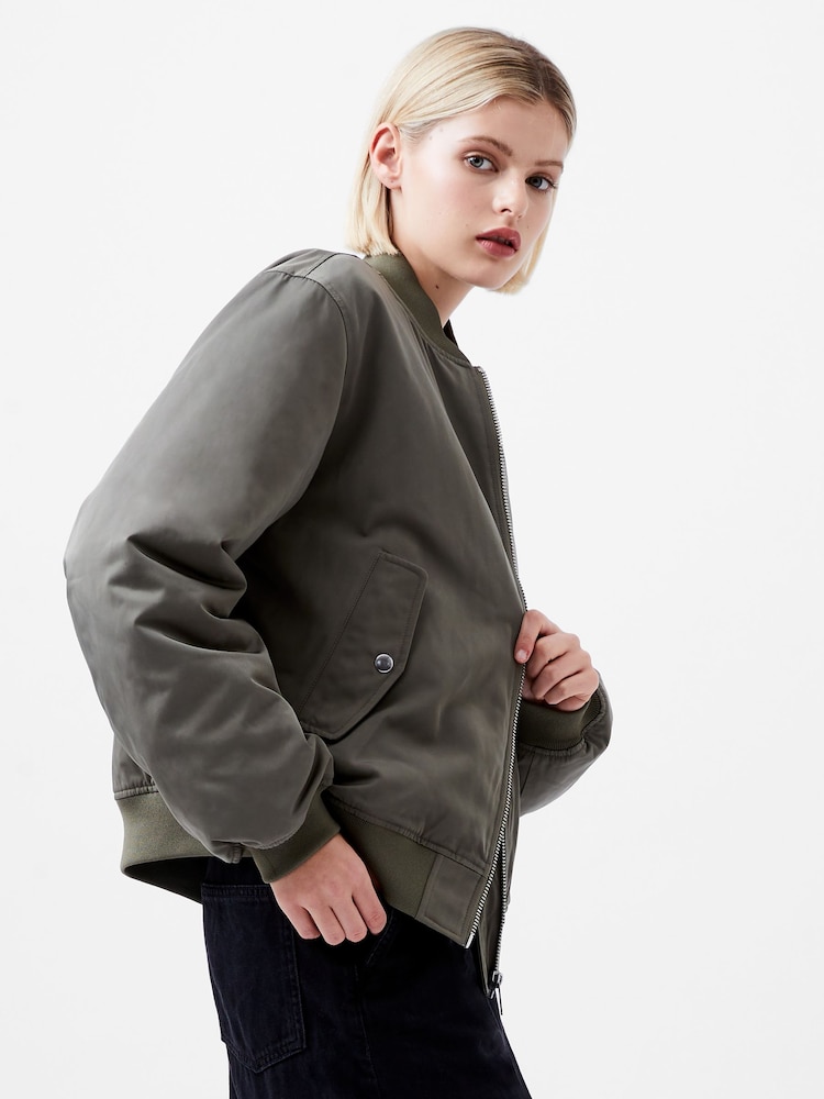 French Connection Green Behati Bomber Jacket - Image 3 of 4