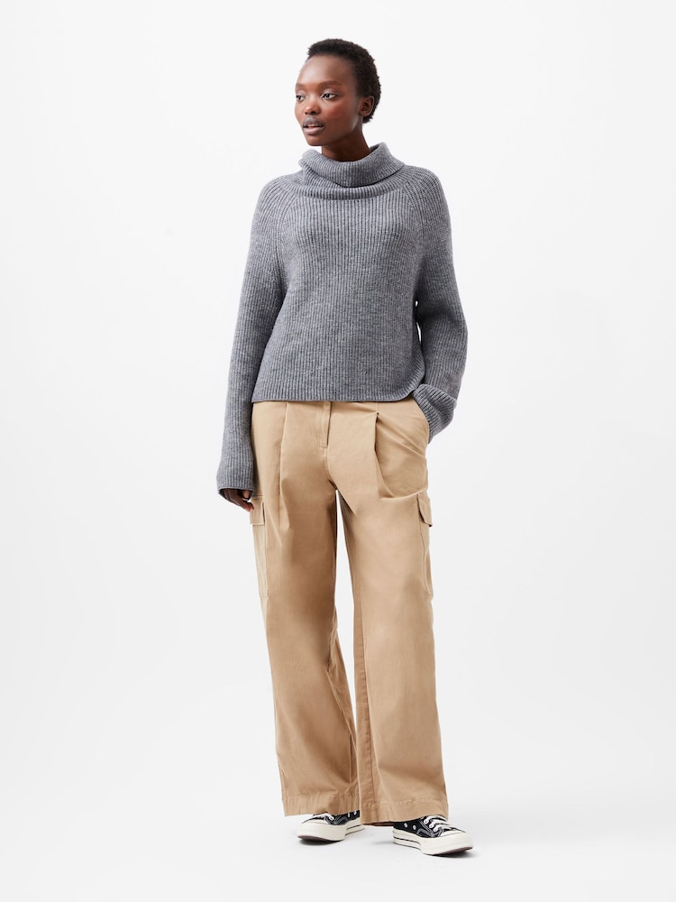 French Connection Grey Mersai Long Sleeve Roll Neck Jumper - Image 1 of 4