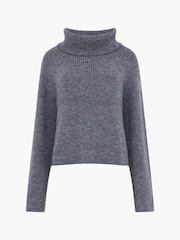 French Connection Grey Mersai Long Sleeve Roll Neck Jumper - Image 4 of 4