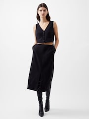 French Connection Black Twill Gemma Waistcoat Dress - Image 1 of 4