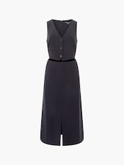 French Connection Black Twill Gemma Waistcoat Dress - Image 4 of 4