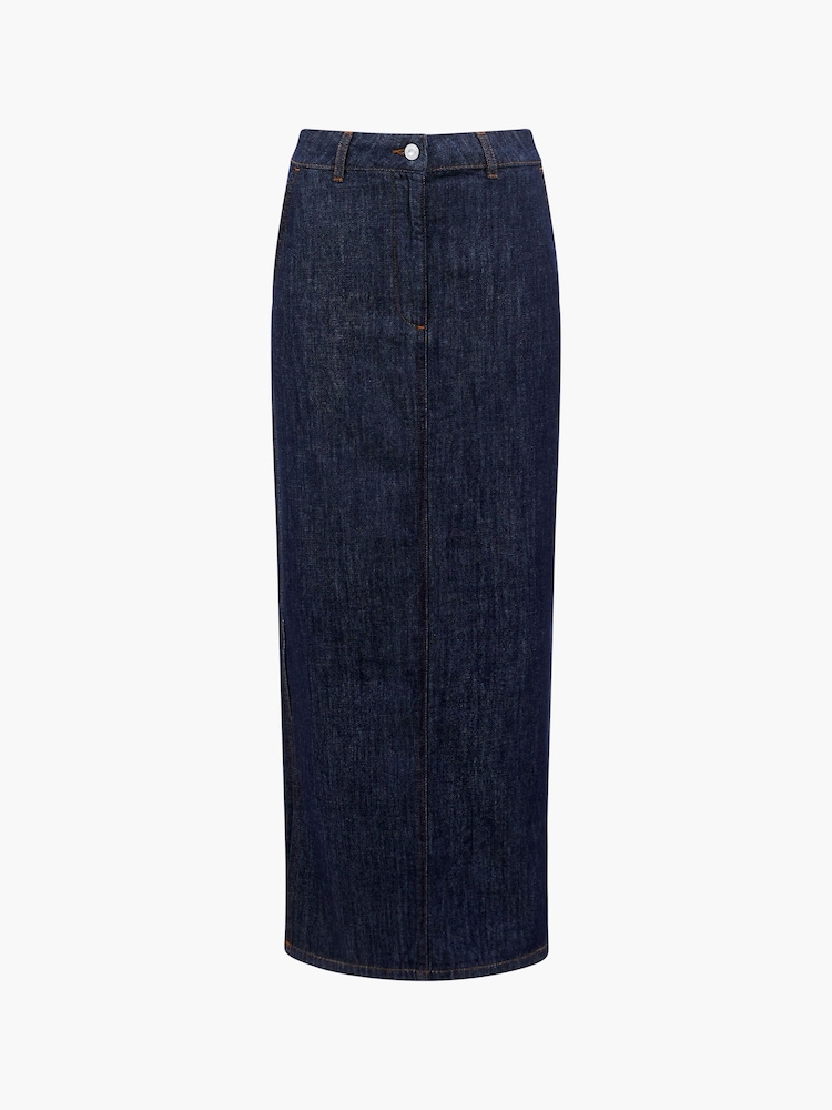 French Connection Blue 100% Cotton Finley Denim Maxi Skirt - Image 4 of 4