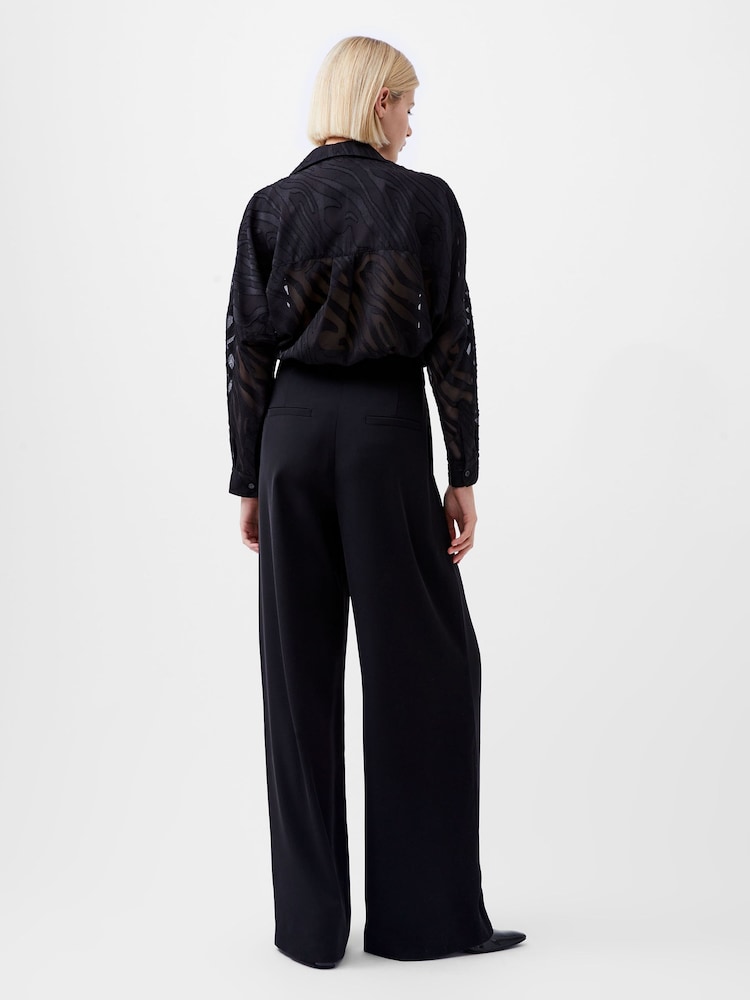 French Connection Black Wide Leg Harrie Suiting Trousers - Image 2 of 4