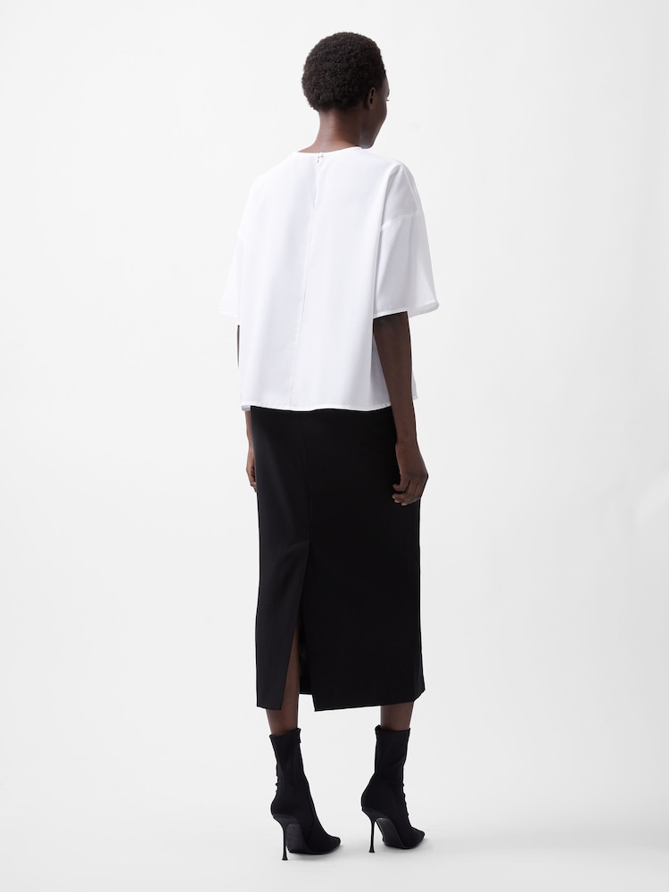 French Connection White Crepe Capriana Top - Image 2 of 4