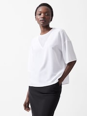 French Connection White Crepe Capriana Top - Image 3 of 4
