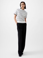 French Connection White 100% Cotton Oskie Short Sleeve Jumper - Image 1 of 4