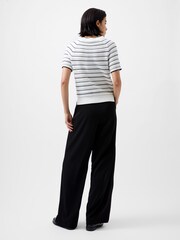 French Connection White 100% Cotton Oskie Short Sleeve Jumper - Image 2 of 4