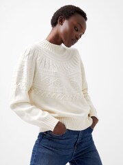 French Connection Cream Kessey High Neck Jumper - Image 3 of 4