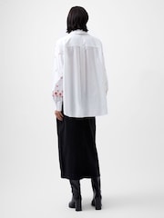 French Connection White Rhodes Embroidered 100% Cotton Shirt - Image 2 of 4