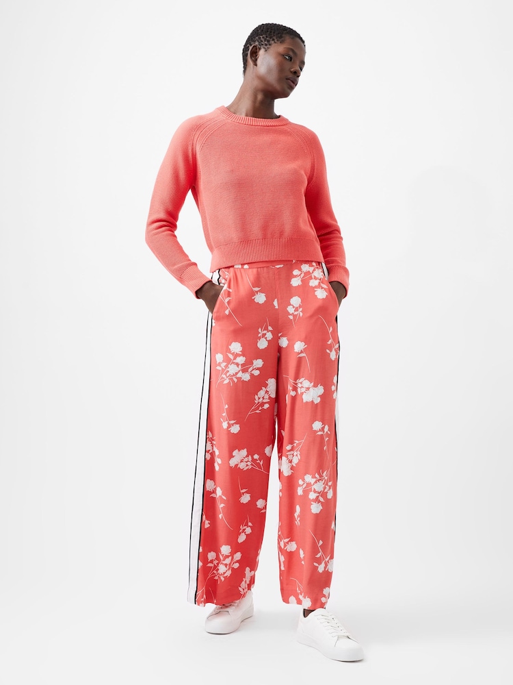 French Connection Red 100% Cotton Lily Mozart Crew Neck Jumper - Image 1 of 4