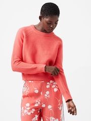 French Connection Red 100% Cotton Lily Mozart Crew Neck Jumper - Image 3 of 4