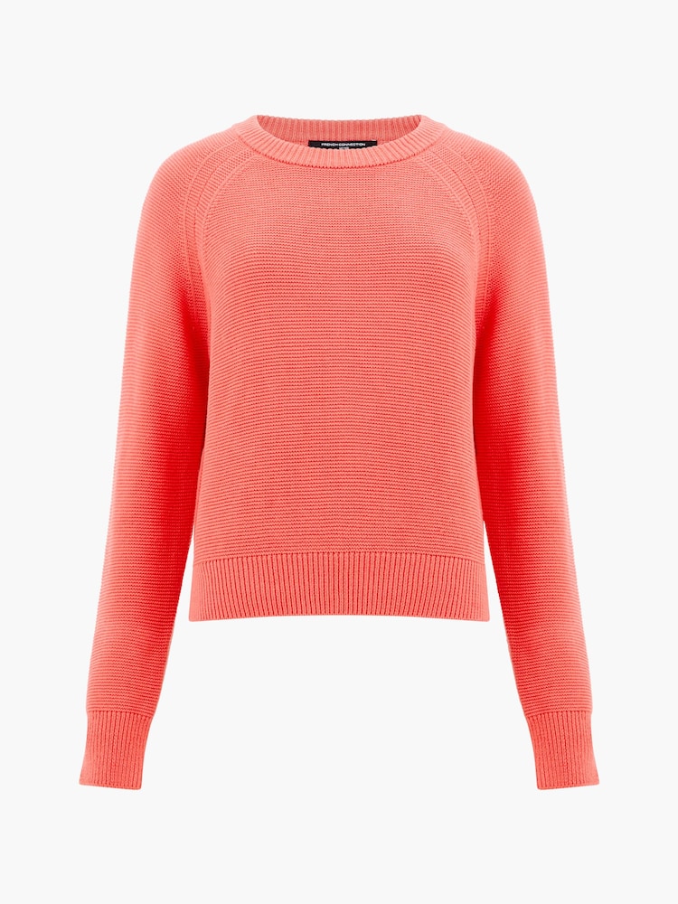 French Connection Red 100% Cotton Lily Mozart Crew Neck Jumper - Image 4 of 4