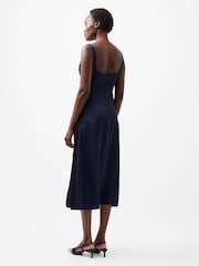 French Connection Blue Ennis Satin Lace Maxi Dress - Image 2 of 4