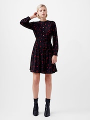 French Connection Black Floramour Meadow Long Sleeve Shirt Dress - Image 1 of 4