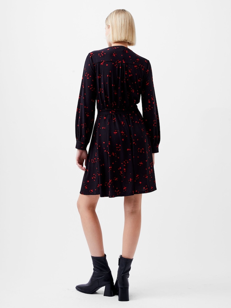 French Connection Black Floramour Meadow Long Sleeve Shirt Dress - Image 2 of 4