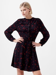 French Connection Black Floramour Meadow Long Sleeve Shirt Dress - Image 3 of 4