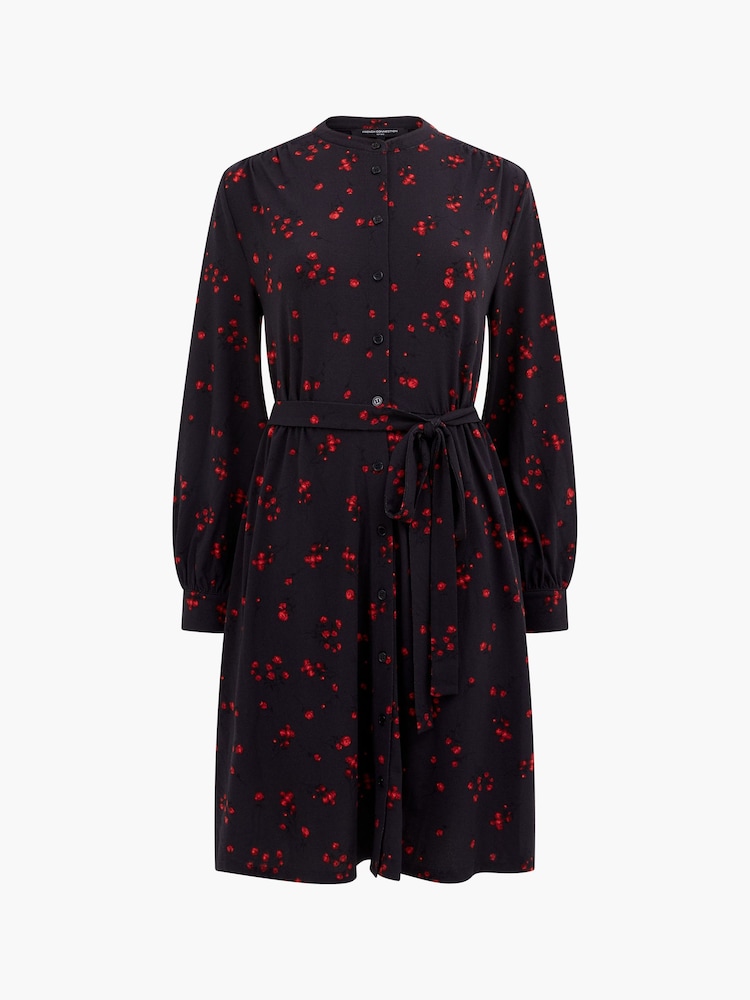 French Connection Black Floramour Meadow Long Sleeve Shirt Dress - Image 4 of 4