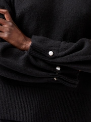 French Connection Black Kaila Tie Detail Jumper - Image 3 of 4